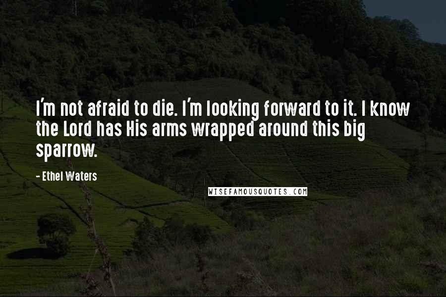 Ethel Waters Quotes: I'm not afraid to die. I'm looking forward to it. I know the Lord has His arms wrapped around this big sparrow.
