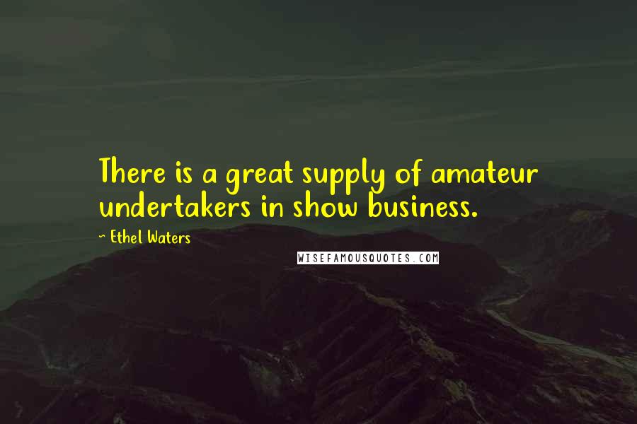 Ethel Waters Quotes: There is a great supply of amateur undertakers in show business.