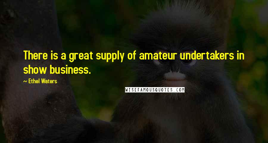 Ethel Waters Quotes: There is a great supply of amateur undertakers in show business.