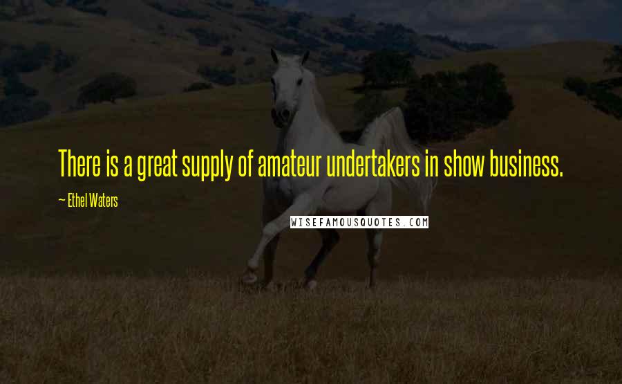 Ethel Waters Quotes: There is a great supply of amateur undertakers in show business.