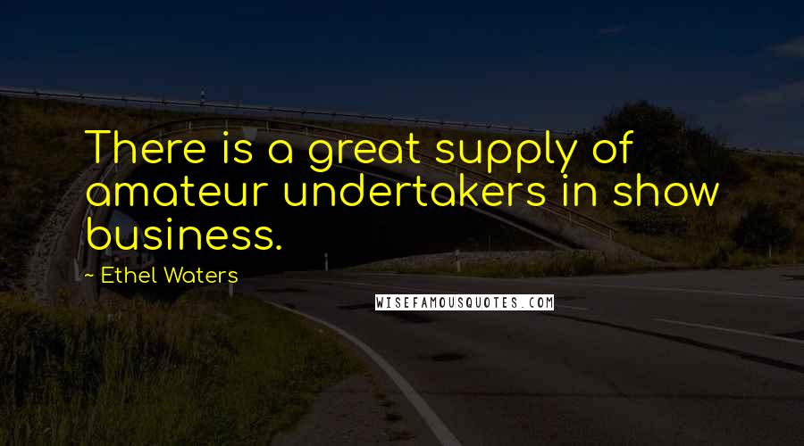 Ethel Waters Quotes: There is a great supply of amateur undertakers in show business.