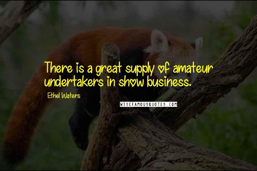 Ethel Waters Quotes: There is a great supply of amateur undertakers in show business.