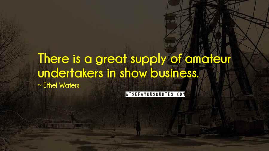 Ethel Waters Quotes: There is a great supply of amateur undertakers in show business.