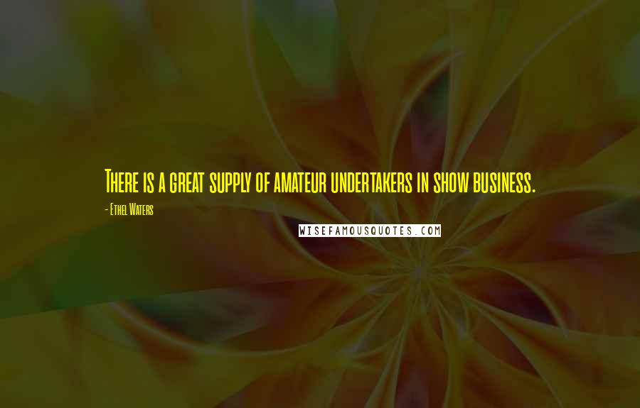 Ethel Waters Quotes: There is a great supply of amateur undertakers in show business.