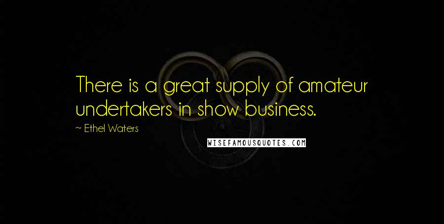 Ethel Waters Quotes: There is a great supply of amateur undertakers in show business.
