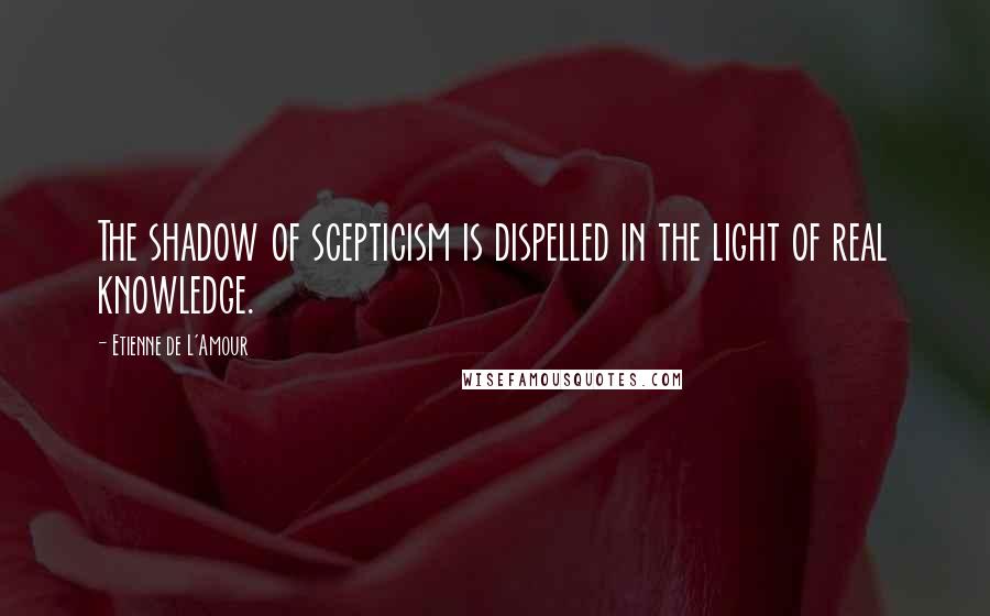 Etienne De L'Amour Quotes: The shadow of scepticism is dispelled in the light of real knowledge.