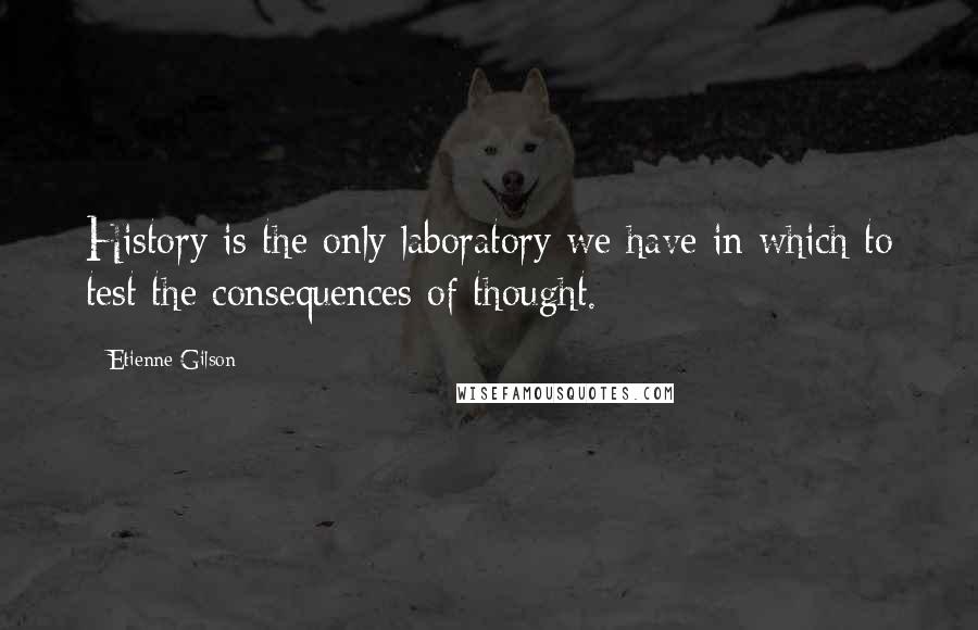 Etienne Gilson Quotes: History is the only laboratory we have in which to test the consequences of thought.