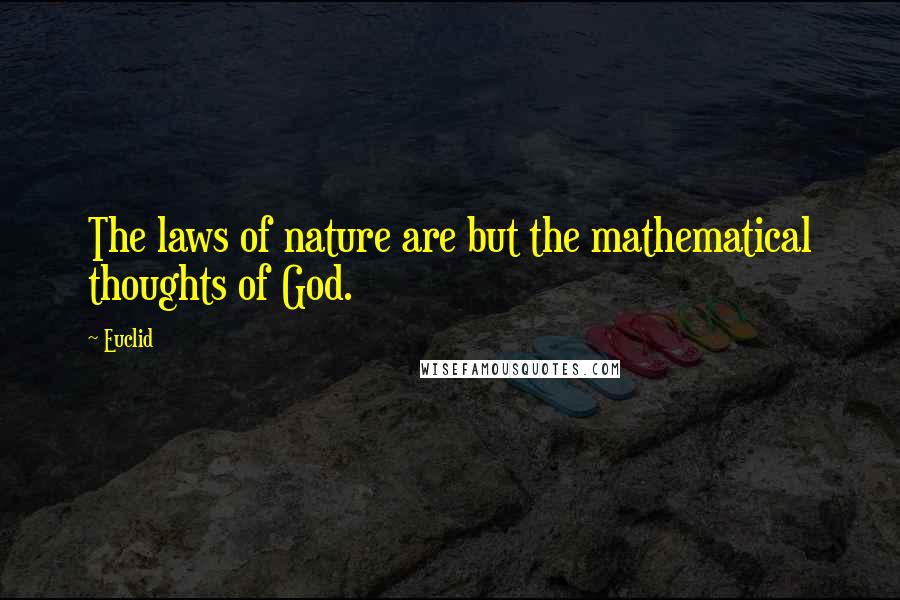 Euclid Quotes: The laws of nature are but the mathematical thoughts of God.