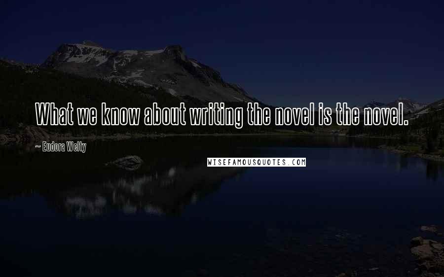 Eudora Welty Quotes: What we know about writing the novel is the novel.