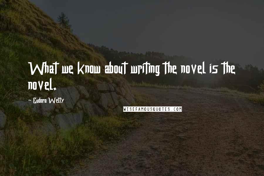 Eudora Welty Quotes: What we know about writing the novel is the novel.