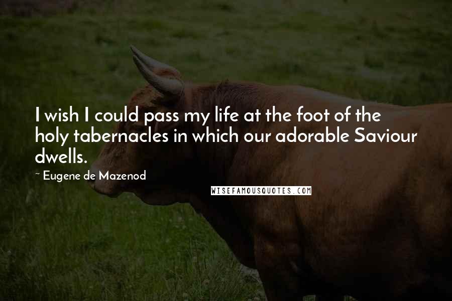 Eugene De Mazenod Quotes: I wish I could pass my life at the foot of the holy tabernacles in which our adorable Saviour dwells.