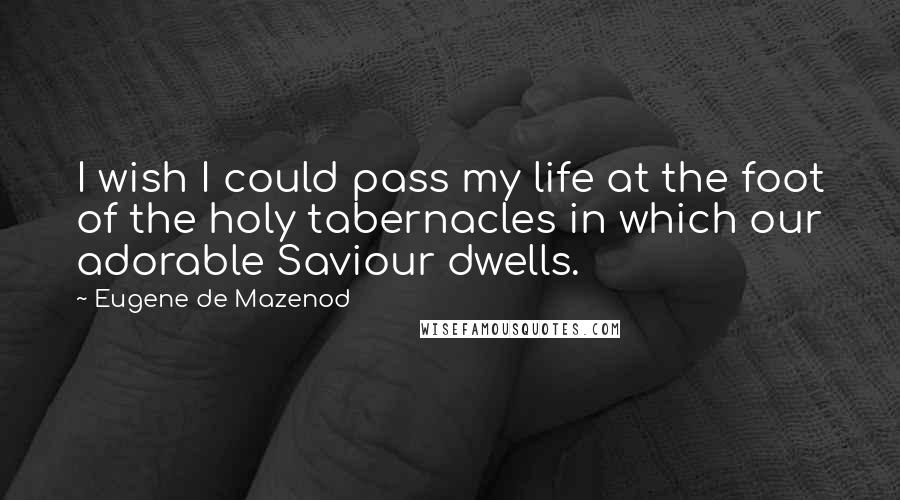 Eugene De Mazenod Quotes: I wish I could pass my life at the foot of the holy tabernacles in which our adorable Saviour dwells.