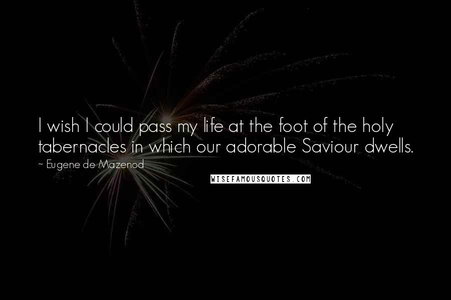 Eugene De Mazenod Quotes: I wish I could pass my life at the foot of the holy tabernacles in which our adorable Saviour dwells.