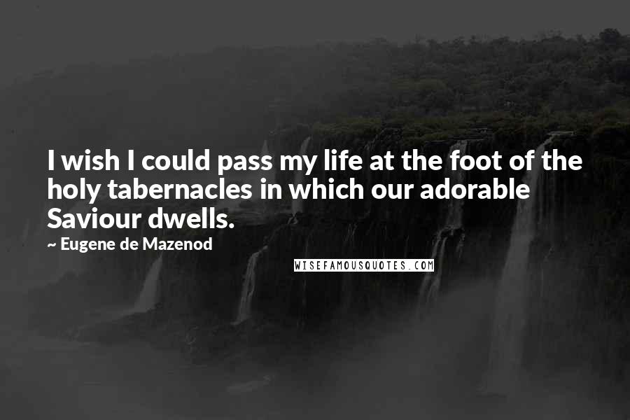 Eugene De Mazenod Quotes: I wish I could pass my life at the foot of the holy tabernacles in which our adorable Saviour dwells.