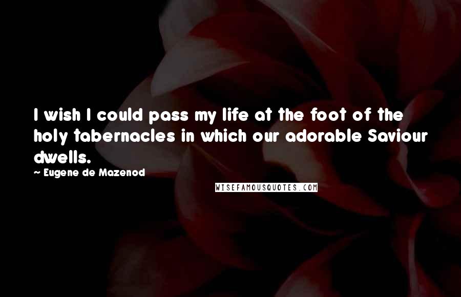 Eugene De Mazenod Quotes: I wish I could pass my life at the foot of the holy tabernacles in which our adorable Saviour dwells.