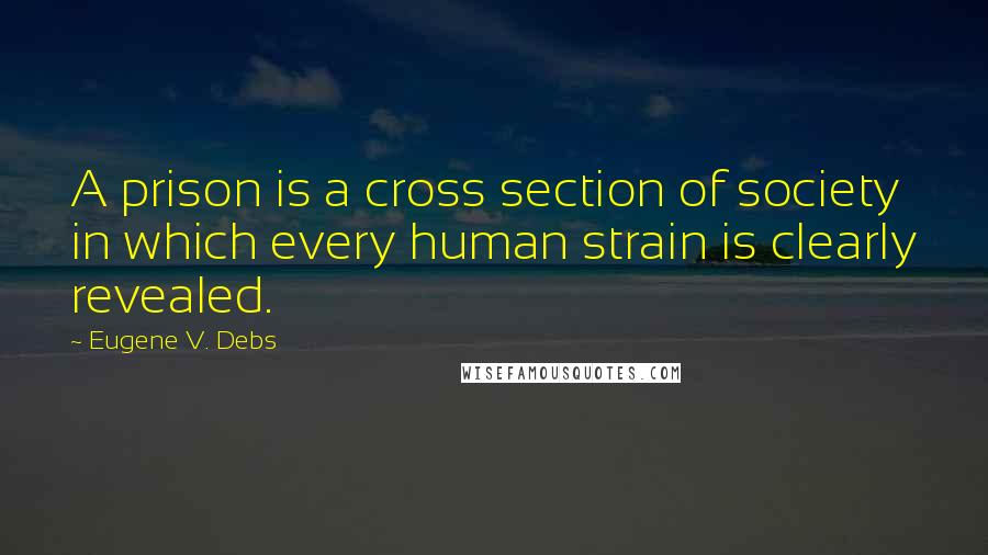 Eugene V. Debs Quotes: A prison is a cross section of society in which every human strain is clearly revealed.