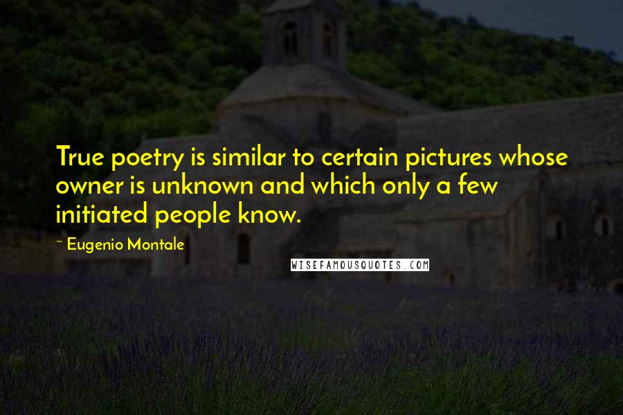 Eugenio Montale Quotes: True poetry is similar to certain pictures whose owner is unknown and which only a few initiated people know.