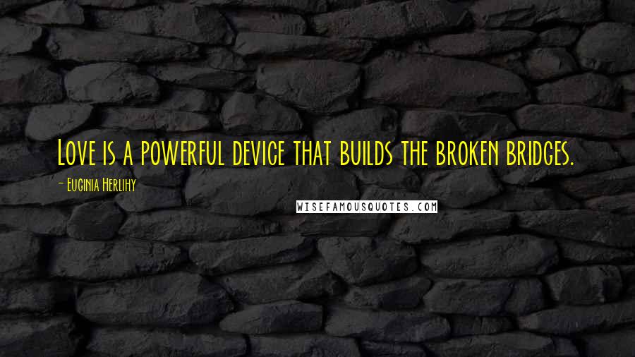 Euginia Herlihy Quotes: Love is a powerful device that builds the broken bridges.