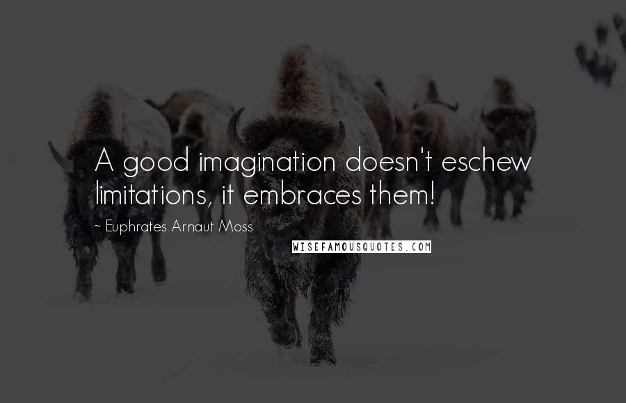 Euphrates Arnaut Moss Quotes: A good imagination doesn't eschew limitations, it embraces them!