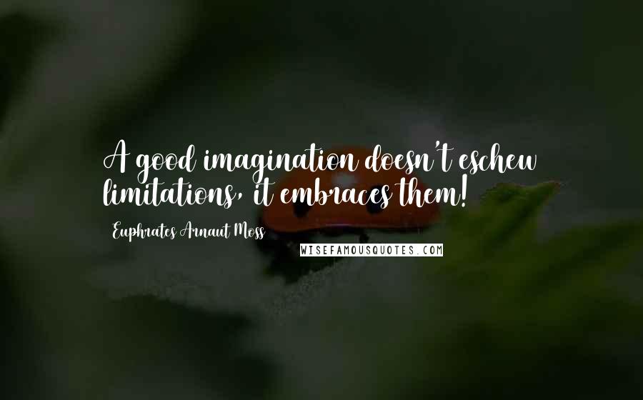 Euphrates Arnaut Moss Quotes: A good imagination doesn't eschew limitations, it embraces them!