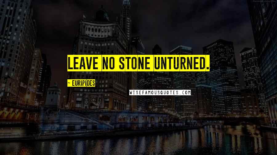 Euripides Quotes: Leave no stone unturned.