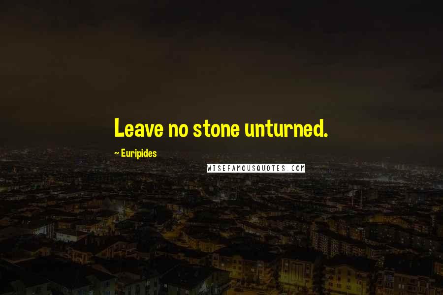 Euripides Quotes: Leave no stone unturned.