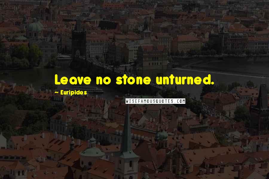 Euripides Quotes: Leave no stone unturned.