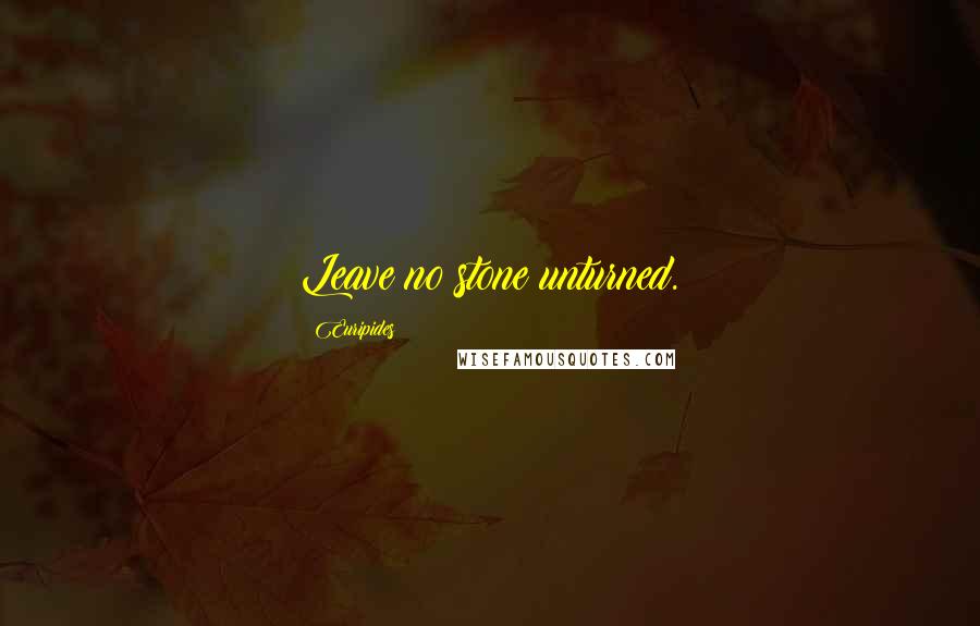 Euripides Quotes: Leave no stone unturned.