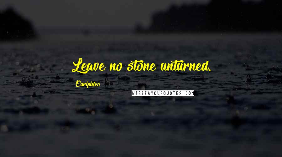 Euripides Quotes: Leave no stone unturned.