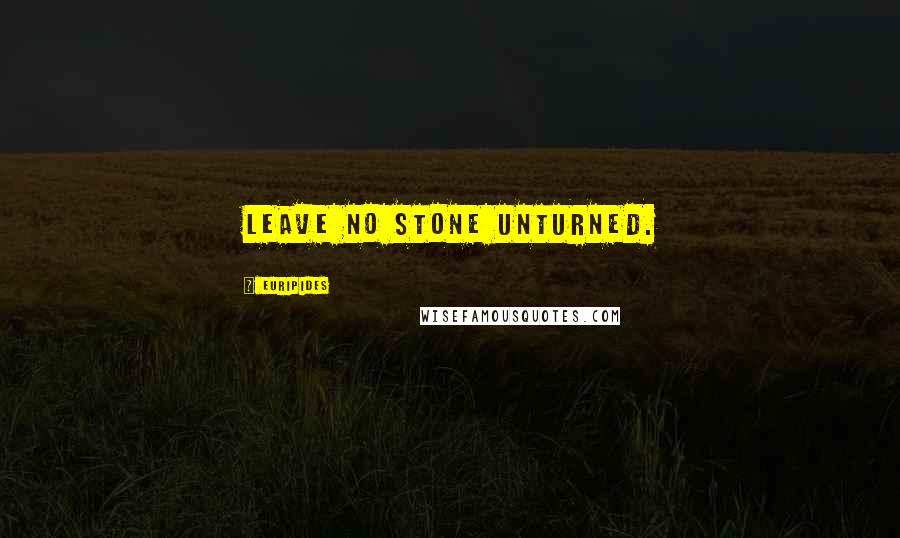 Euripides Quotes: Leave no stone unturned.