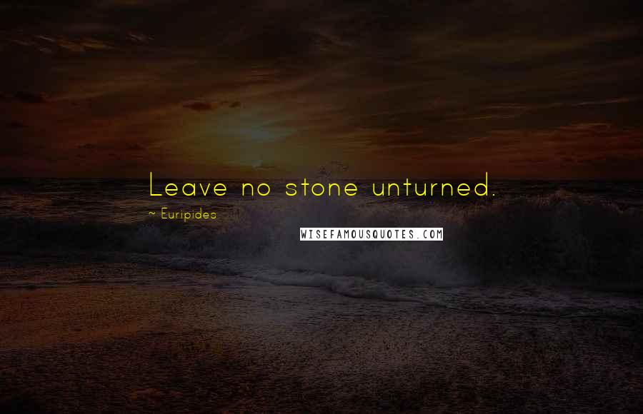 Euripides Quotes: Leave no stone unturned.