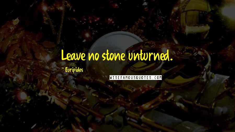 Euripides Quotes: Leave no stone unturned.