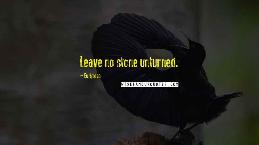Euripides Quotes: Leave no stone unturned.