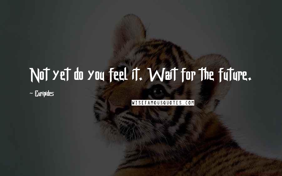 Euripides Quotes: Not yet do you feel it. Wait for the future.