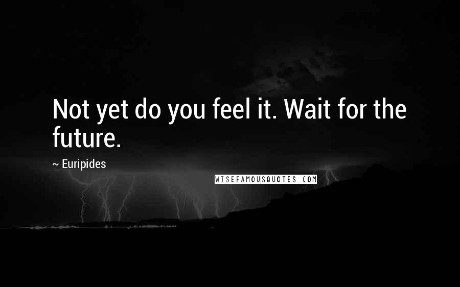 Euripides Quotes: Not yet do you feel it. Wait for the future.