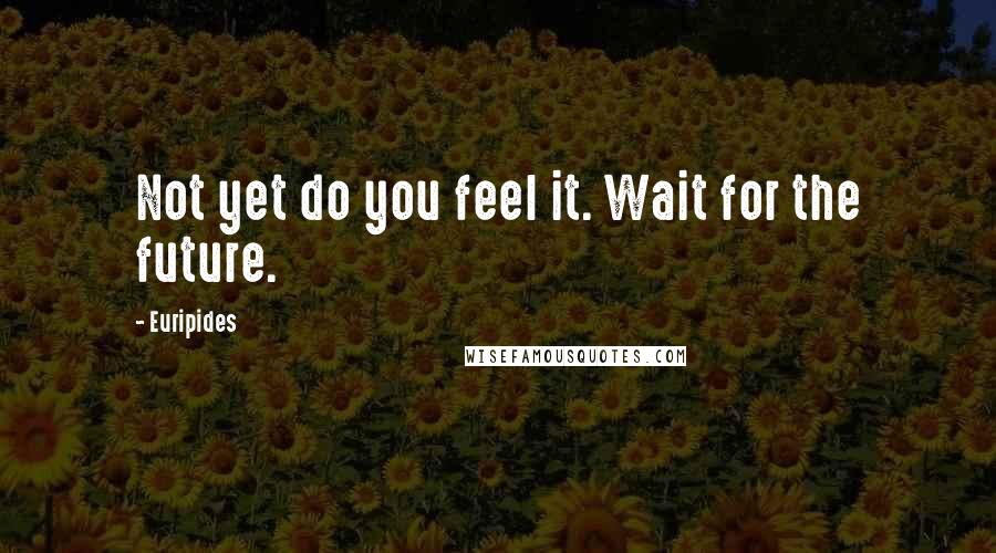 Euripides Quotes: Not yet do you feel it. Wait for the future.