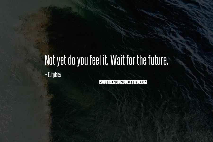 Euripides Quotes: Not yet do you feel it. Wait for the future.