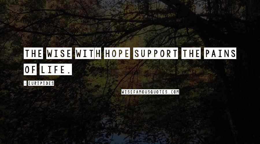 Euripides Quotes: The wise with hope support the pains of life.