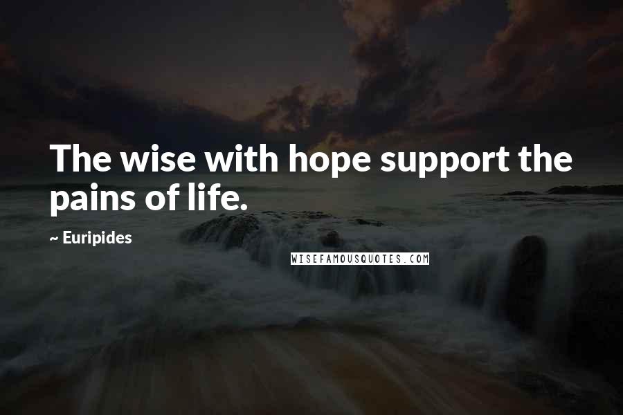 Euripides Quotes: The wise with hope support the pains of life.