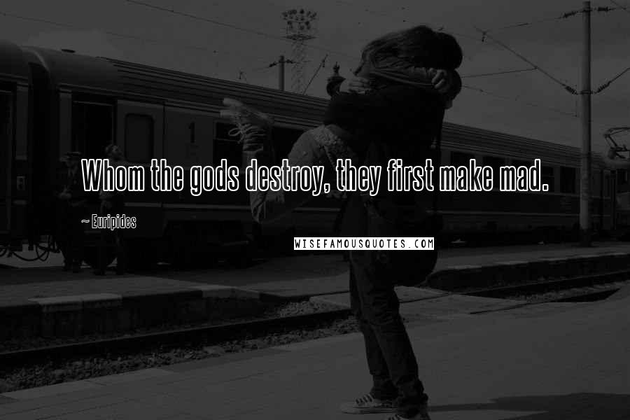 Euripides Quotes: Whom the gods destroy, they first make mad.