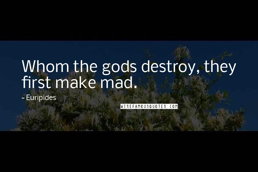 Euripides Quotes: Whom the gods destroy, they first make mad.
