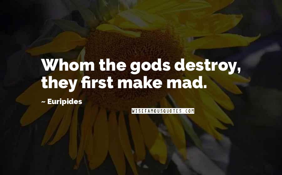Euripides Quotes: Whom the gods destroy, they first make mad.