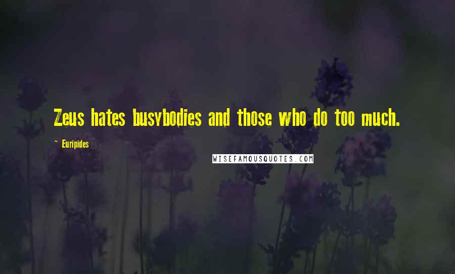 Euripides Quotes: Zeus hates busybodies and those who do too much.