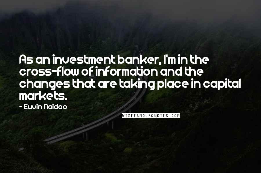 Euvin Naidoo Quotes: As an investment banker, I'm in the cross-flow of information and the changes that are taking place in capital markets.