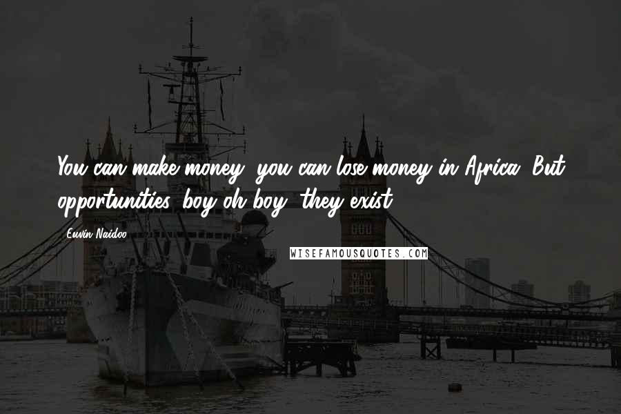 Euvin Naidoo Quotes: You can make money, you can lose money in Africa. But opportunities, boy oh boy, they exist.