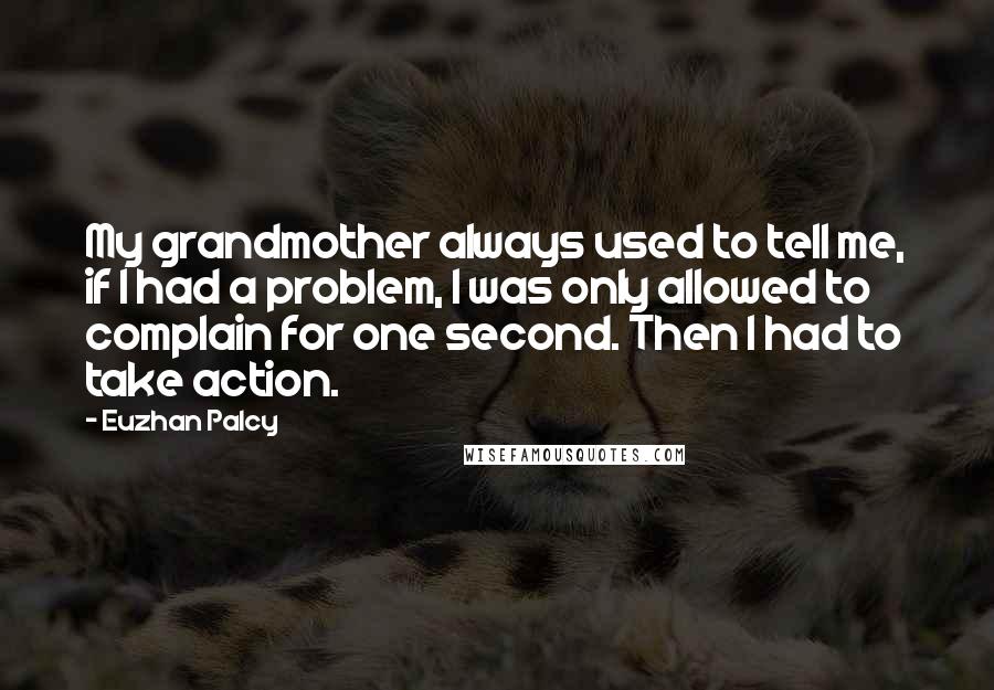 Euzhan Palcy Quotes: My grandmother always used to tell me, if I had a problem, I was only allowed to complain for one second. Then I had to take action.