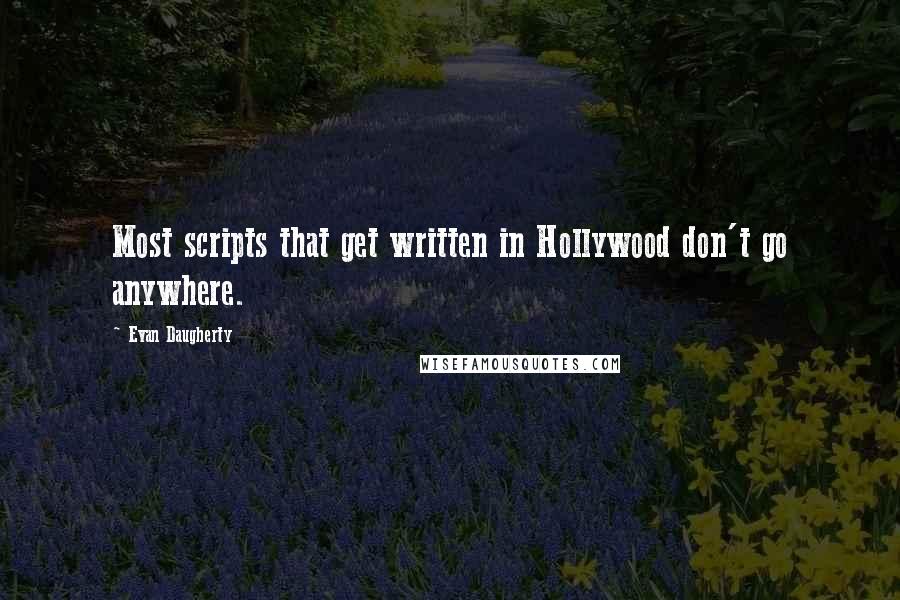 Evan Daugherty Quotes: Most scripts that get written in Hollywood don't go anywhere.