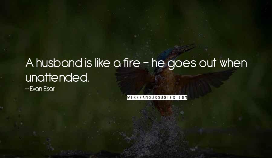 Evan Esar Quotes: A husband is like a fire - he goes out when unattended.