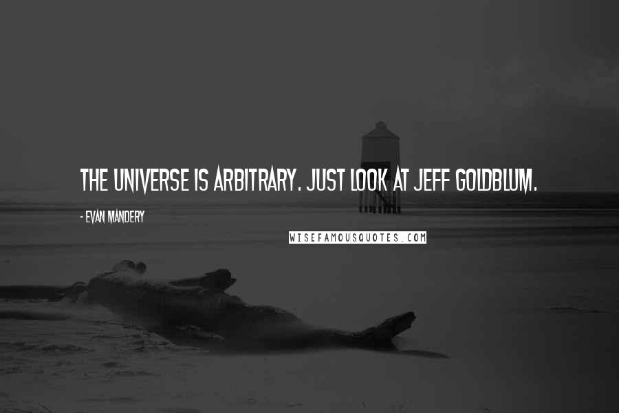 Evan Mandery Quotes: The universe is arbitrary. Just look at Jeff Goldblum.