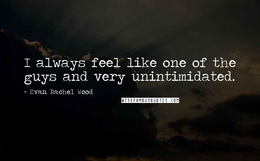 Evan Rachel Wood Quotes: I always feel like one of the guys and very unintimidated.